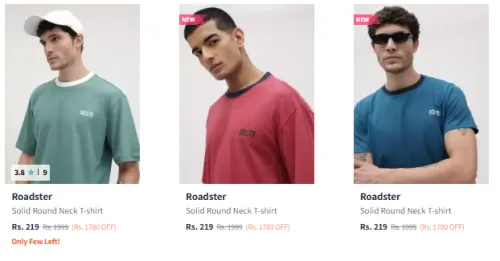 Image of Roadster Men T-shirt Minimum 70% Discount