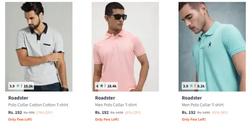 Image of Roadster Men T-shirt Starting @ ₹179