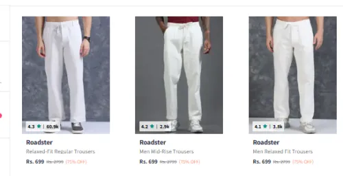 Image of Roadster Men Trouser Minimum 70% Discount