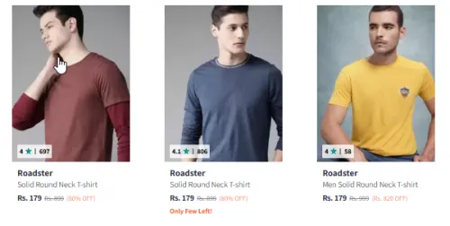Image of Roadster Men Tshirt Minimum 80% Discount