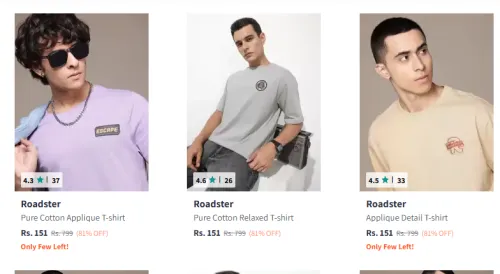 Image of Roadster Men Tshirt Starting @ ₹151
