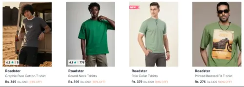 Image of ROADSTER men t-shirts up to 83% Discount 