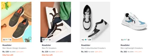 Image of Roadster Men Woven Design Sneakers Starting @ ₹539