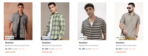 Image of Roadster Men's Casual Shirts upto 84% Discount