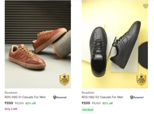 Image of Roadster Men’s Casual Shoes at 82% Discount