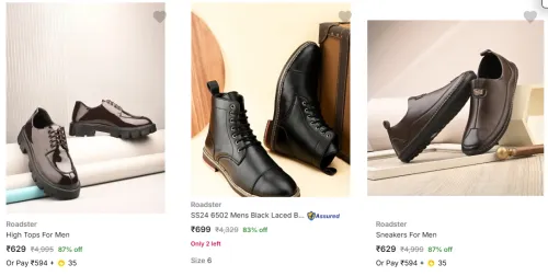 Image of Roadster Men’s Casual Shoes up to 87% Discount