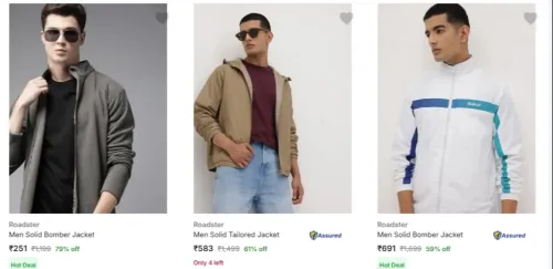 Image of Roadster Men's Jackets Starting at ₹251