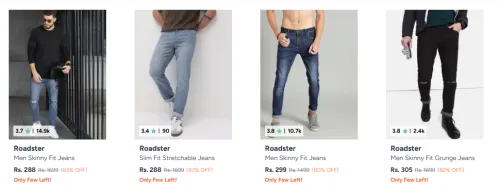 Image of Roadster Men's Jeans Starting at ₹288