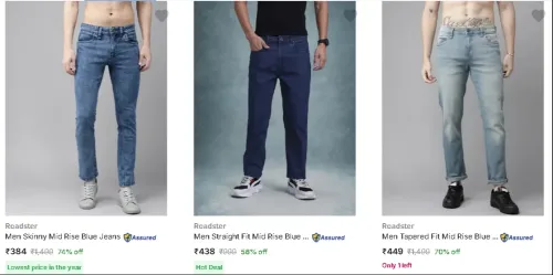 Image of Roadster Men's Jeans Starting at ₹384