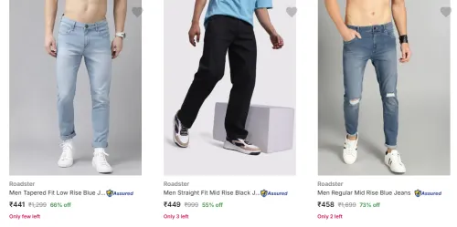 Image of Roadster Men's Jeans upto 73% Discount