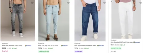 Image of Roadster Men's Jeans upto 83% Discount
