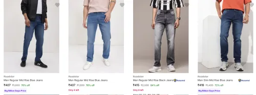Image of Roadster Men's Jeans upto 84% Discount