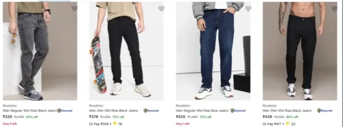 Image of Roadster Men's Jeans upto 85% Discount