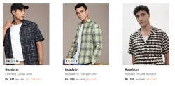Roadster Mens Shirts at minimum 80% Discount