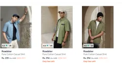 Roadster Mens Shirts Minimum 80% Discount 