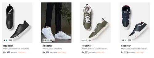 Image of Roadster Men's Shoes at minimum 78% Discount
