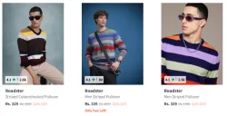 Roadster Mens Sweater at Minimum 80% Discount