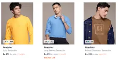 Roadster Mens Sweatshirts at minimum 70% Discount