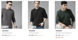 Roadster Mens Sweatshirts Starting @ ₹229