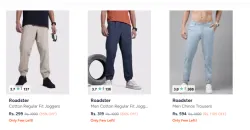 Roadster Mens Trousers From ₹299