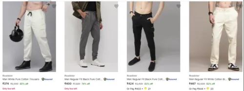 Image of Roadster Men's Trousers upto 85% Discount