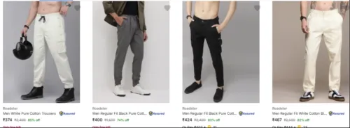Image of Roadster Men's Trousers upto 85% Discount