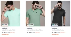 Roadster Mens T-shirt @ Minimum 80% Discount
