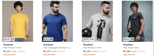 Image of Roadster mens tshirt Starting @ ₹171