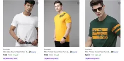 Roadster Mens T-Shirts at minimum 70% Discount