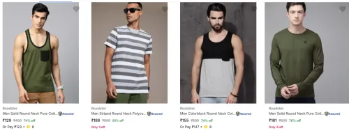 Image of Roadster Mens T Shirts Starting @ ₹129