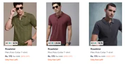 Roadster Mens Tshirts Starting @ ₹170