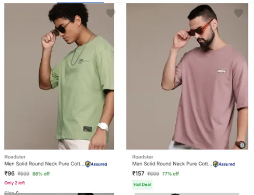 Image of Roadster Men's T-Shirts @ Starting ₹96