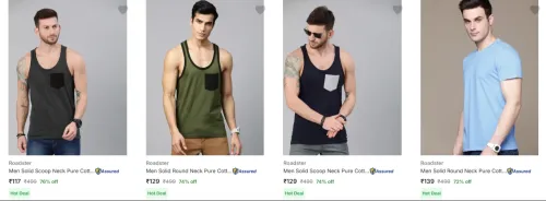 Image of Roadster Men's T-shirts Starting at ₹117