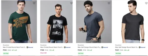 Image of Roadster Men's T-shirts Starting at ₹193