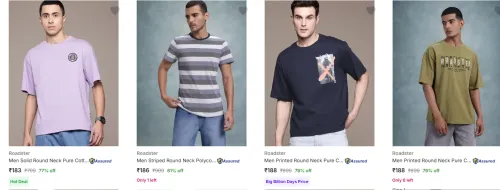 Image of Roadster Men's T-Shirts upto 81% Discount