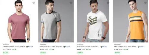 Image of Roadster Men's T-Shirts upto 83% Discount