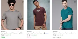 Roadster Mens T-Shirts upto 86% Discount | Starting at ₹139