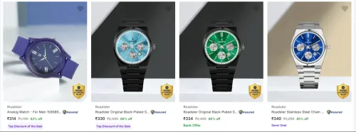 Image of Roadster Men's Wrist Watches at minimum 80% Discount