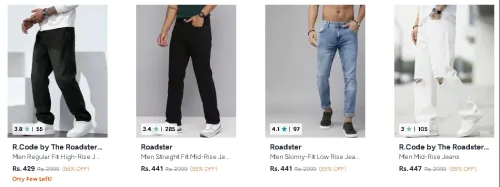 Image of Roadster & R.Code Men's Jeans up to 85% Discount