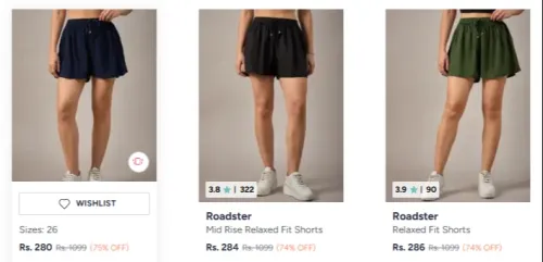 Image of Roadster Relaxed Fit Shorts Upto 86% Discount