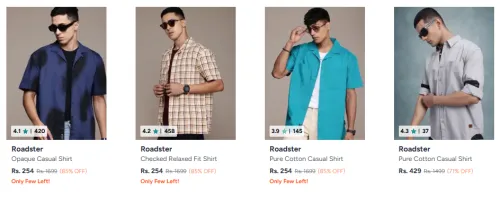 Image of roadster shirt starting @ ₹254
