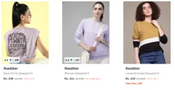 Roadster Sweatshirts Starting @ ₹299
