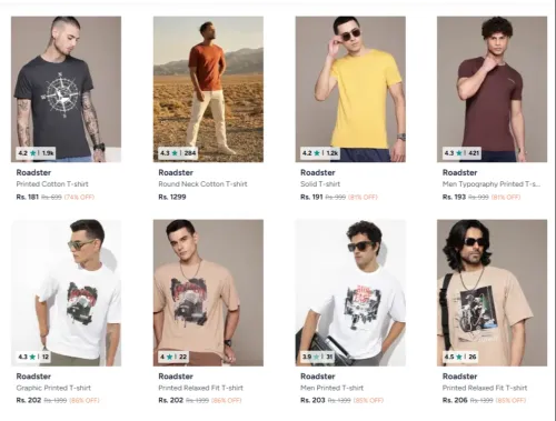 Image of Roadster Men's T Shirts From ₹181 