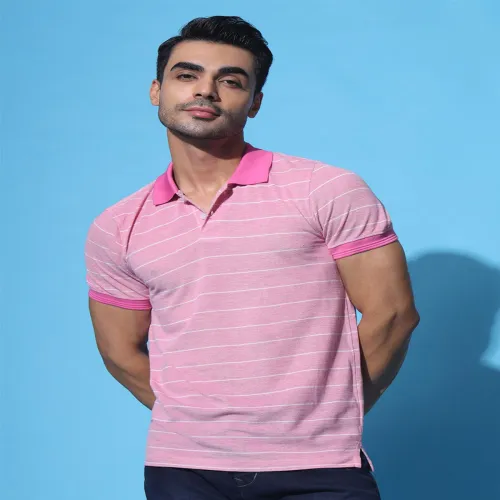 Image of Roadster The Lifestyle Co Striped Polo Collar T-Shirt