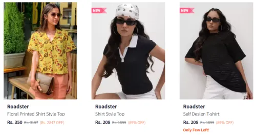 Image of Roadster Women Clothes Minimum 80% Discount