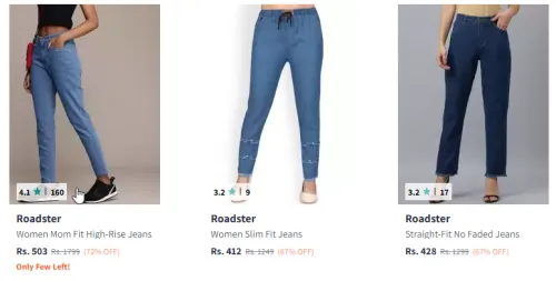 Image of Roadster Women Jeans Minimum 60% Discount