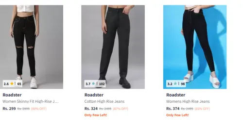 Image of Roadster Women's Jeans From ₹299
