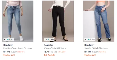 Image of Roadster Women's Jeans Minimum 80% Discount