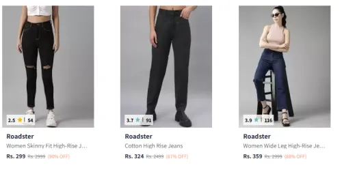 Image of Roadster Women's Jeans Starting @ ₹299
