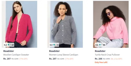 Image of Roadster Women Sweater Minimum 70% Discount